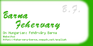 barna fehervary business card